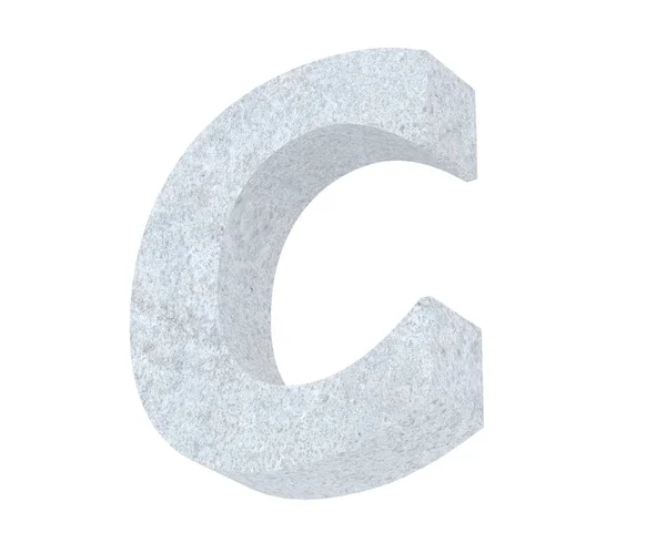 Concrete Capital Letter Isolated White Background Render Illustration — Stock Photo, Image