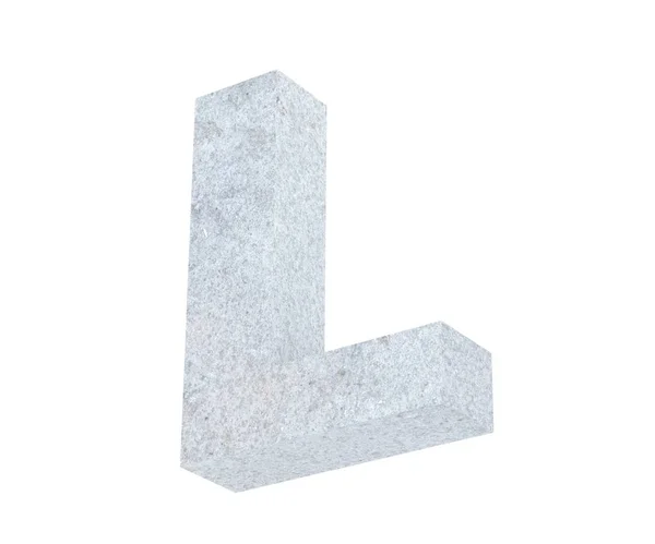 Concrete Capital Letter Diisolasi Dengan Latar Belakang Putih Ilustrasi Render — Stok Foto