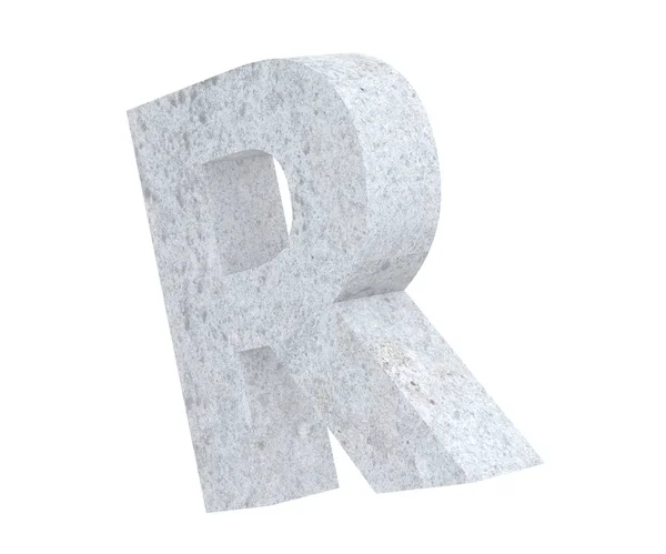 Concrete Capital Letter Isolated White Background Render Illustration — Stock Photo, Image