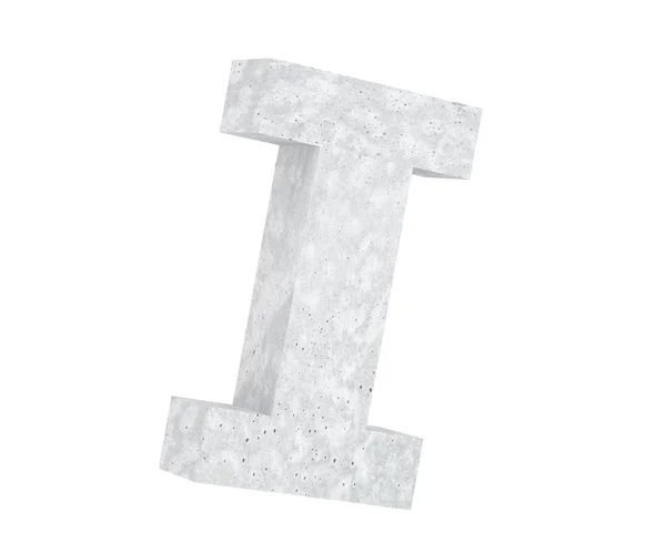 Beton Großbuchstaben Ich Isoliert Auf Weißem Hintergrund Darstellung — Stockfoto