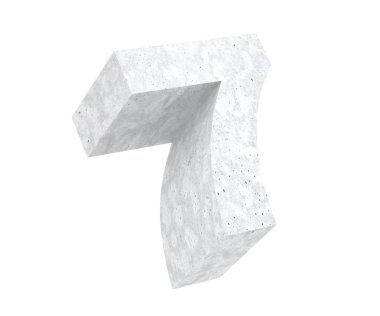 3D render beton sayısı 7 yedi. 3D render illüstrasyon.