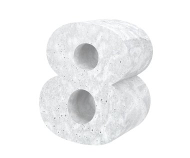 3D render beton sayı 8 sekiz. 3D render illüstrasyon.