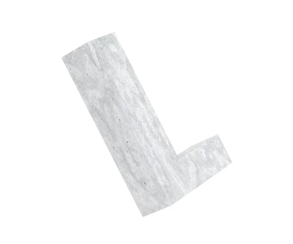 Lettera Maiuscola Cemento Isolata Sfondo Bianco Illustrazione Rendering — Foto Stock