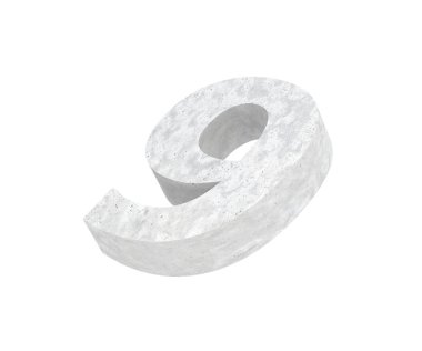 3D render beton 9 numara dokuz. 3D render illüstrasyon.