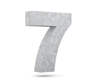 3D render beton sayısı 7 yedi. 3D render illüstrasyon.