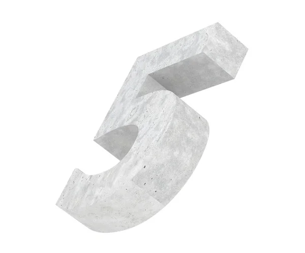 Rendering Concrete Number Five Render Illustration — Stock Photo, Image