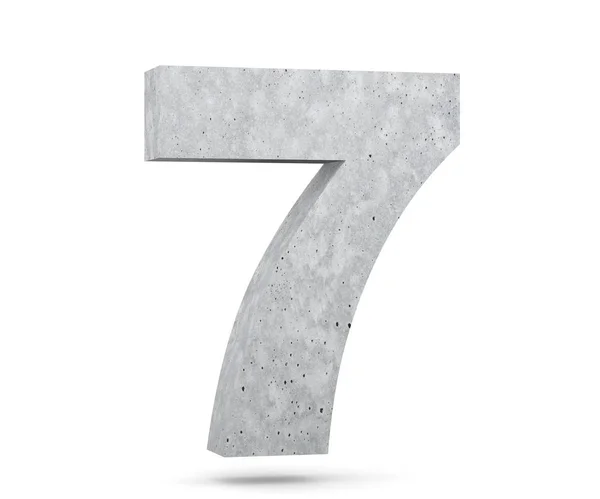 Rendering Concrete Number Seven Render Illustration — Stock Photo, Image