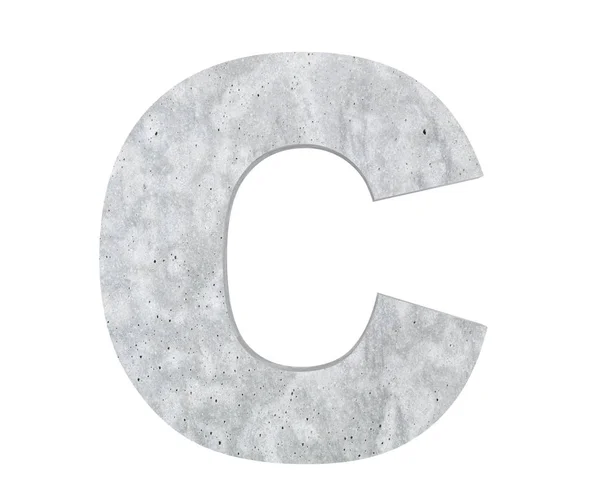 Concrete Capital Letter Isolado Sobre Fundo Branco Ilustração Renderização — Fotografia de Stock