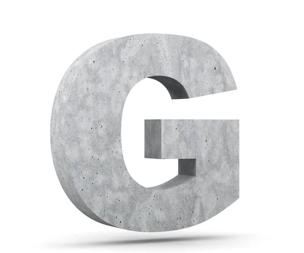 Concrete Capital Letter Isolated White Background Render Illustration — Stock Photo, Image