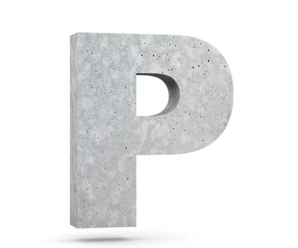 Concrete Capital Letter Isolated White Background Render Illustration — Stock Photo, Image