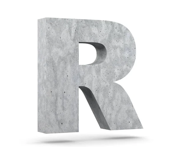 Concrete Capital Letter Isolated White Background Render Illustration — Stock Photo, Image