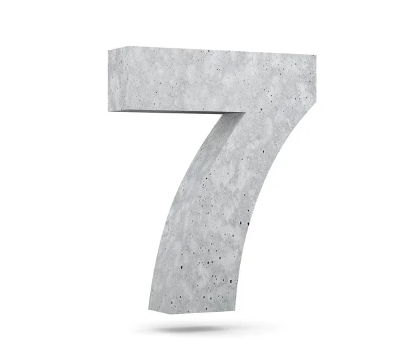 Rendering Concrete Number Seven Render Illustration — Stock Photo, Image