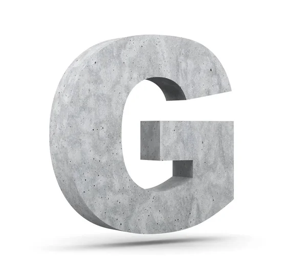 Concrete Capital Letter Isolated White Background Render Illustration — Stock Photo, Image