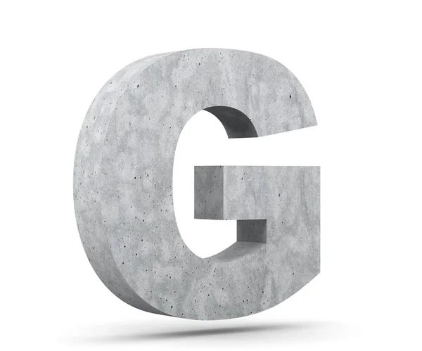 Concrete Capital Letter Isolated White Background Render Illustration — Stock Photo, Image