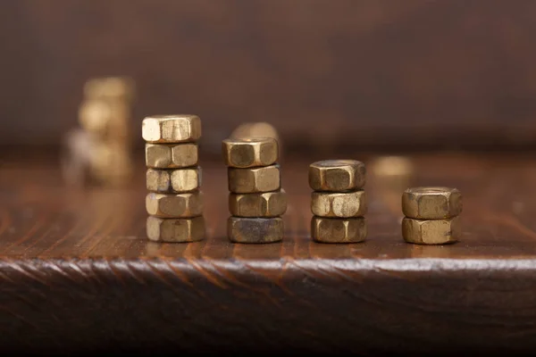 Gráfico Una Tuerca Tornillo Concepto Crecimiento —  Fotos de Stock