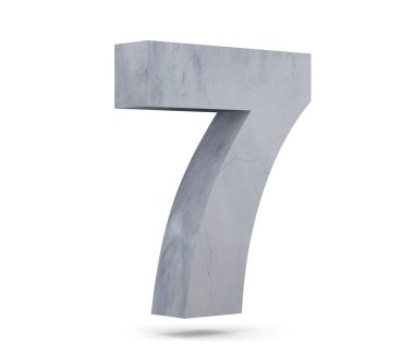 3D render beton sayısı 7 yedi. 3D render illüstrasyon.
