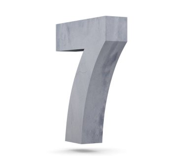 3D render beton sayısı 7 yedi. 3D render illüstrasyon.