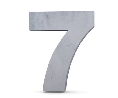 3D render beton sayısı 7 yedi. 3D render illüstrasyon.