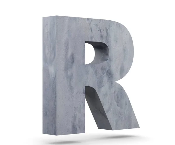 Concrete Capital Letter Isolated White Background Render Illustration — Stock Photo, Image