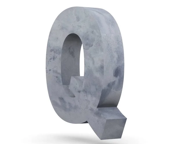Concrete Capital Letter Isolated White Background Render Illustration — Stock Photo, Image