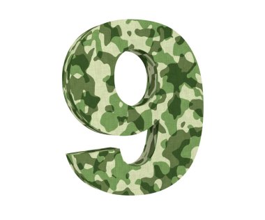 3D render kamuflaj 9 numara dokuz. 3D render illüstrasyon.