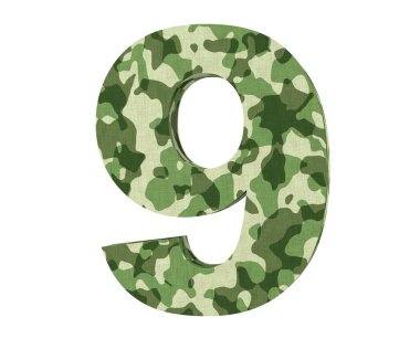 3D render kamuflaj 9 numara dokuz. 3D render illüstrasyon.