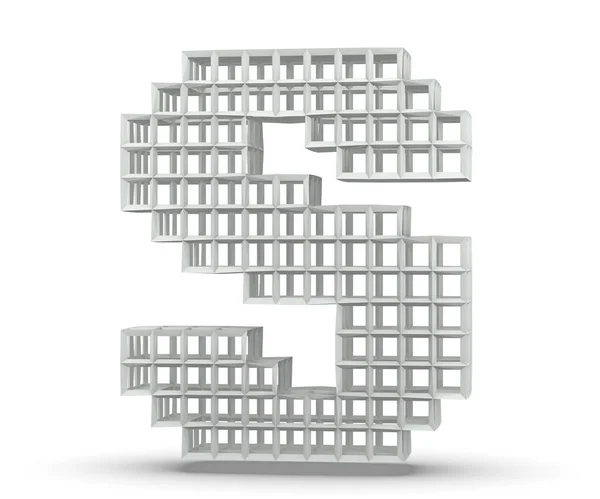 Plastikbuchstaben aus Blöcken. Großbuchstaben - isoliert auf weißem Hintergrund. 3D-Darstellung — Stockfoto
