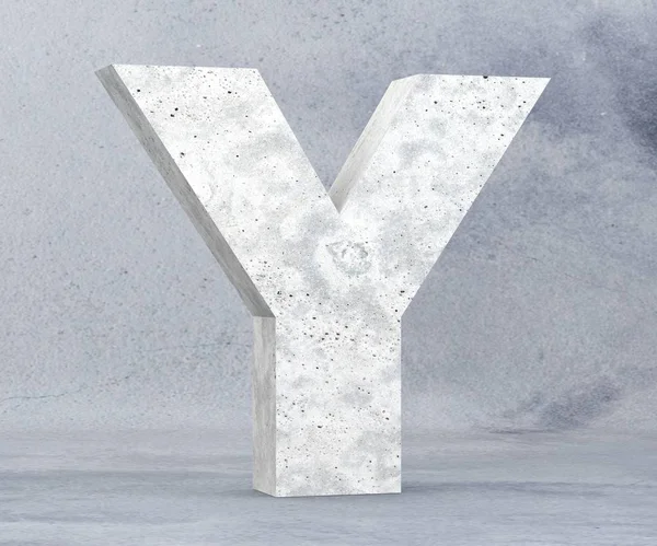Konkretnych litera - Y na białym tle. renderowania 3D ilustracja — Zdjęcie stockowe