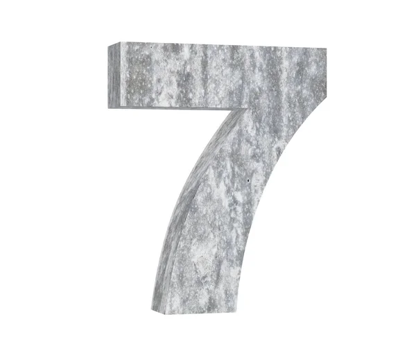 3D-rendering en concrete-nummer 7 zeven. 3D render illustratie. — Stockfoto