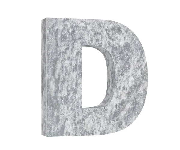 大文字 - D は、白い背景で隔離の具体的な。3 d のレンダリングの図 — ストック写真