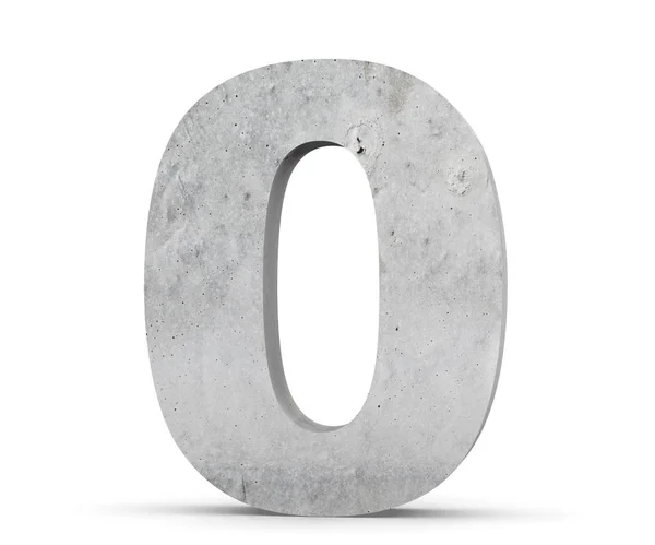 3D rendering concrete number 0 zero. 3D render Illustration. — Stock Photo, Image