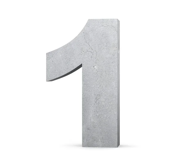 3D renderizando concreto número 1 um. Ilustração de renderização 3D . — Fotografia de Stock