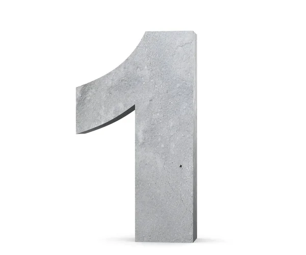 3D rendering concrete number 1 one. 3D render Illustration. — Stock Photo, Image