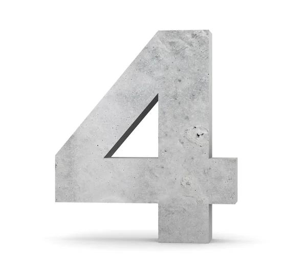 3d Rendering Beton Nummer 4 vier. 3D-Darstellung. — Stockfoto