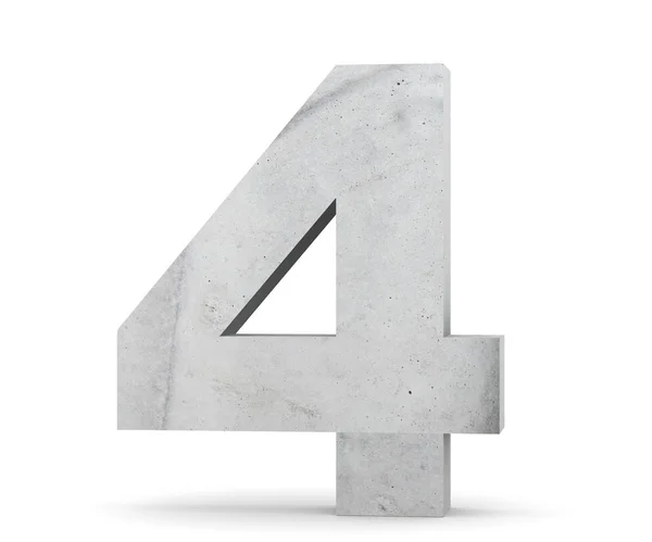 3D rendering concrete number 4 four. 3D render Illustration. — Stock Photo, Image
