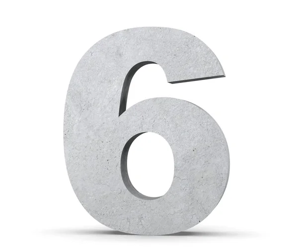 3D renderizando concreto número 6 seis. Ilustração de renderização 3D . — Fotografia de Stock