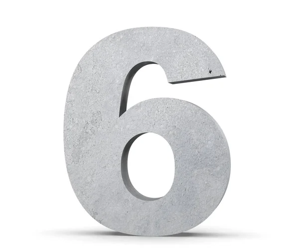 3D rendering concrete number 6 six. 3D render Illustration. — Stock Photo, Image
