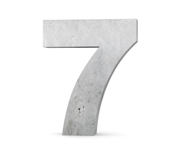 3d Rendering Beton Nummer 7 sieben. 3D-Darstellung. — Stockfoto