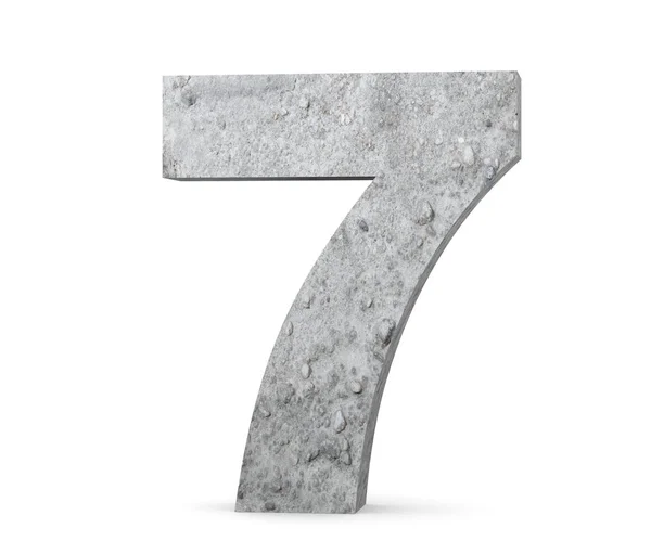 3D rendering concrete number 7 seven. 3D render Illustration. — Stock Photo, Image