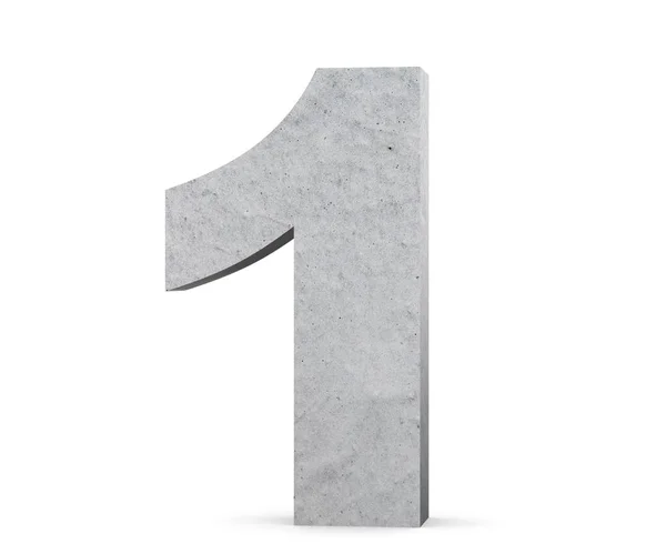 3D renderizando concreto número 1 um. Ilustração de renderização 3D . — Fotografia de Stock