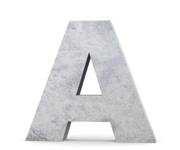 Concrete Capital Letter - Um isolado sobre fundo branco. Ilustração de renderização 3D — Fotografia de Stock
