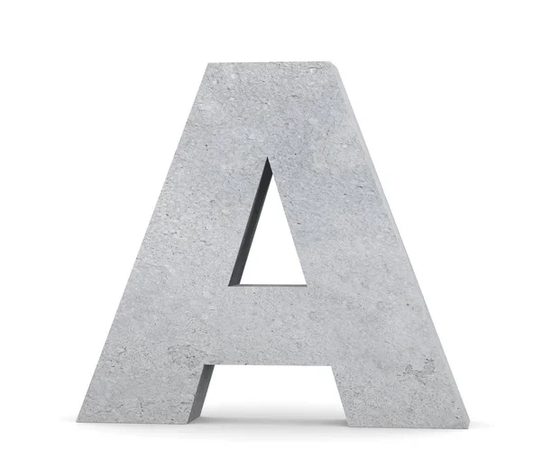 Concrete Capital Letter - Um isolado sobre fundo branco. Ilustração de renderização 3D — Fotografia de Stock