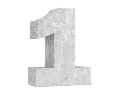 3D render beton 1 numara bir. 3D render illüstrasyon.