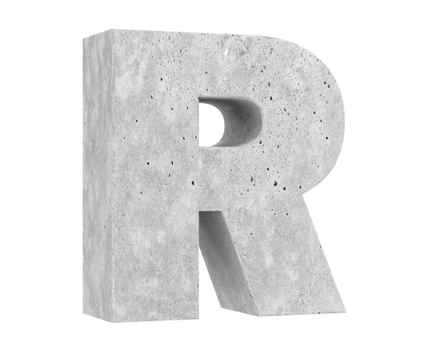 Concrete Capital Letter Isolated White Background Render Illustration — Stock Photo, Image