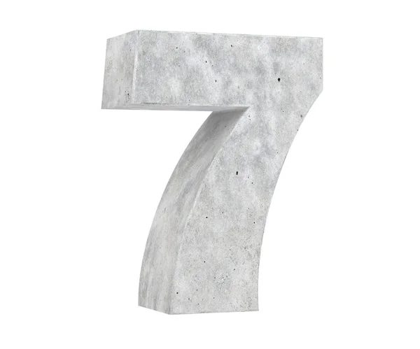 Rendering Concrete Number Seven Render Illustration — Stock Photo, Image