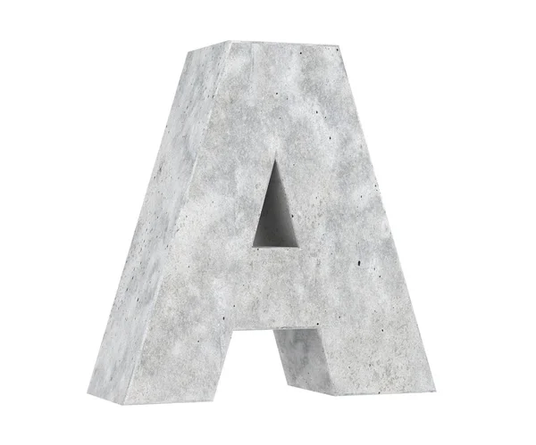Büyük harf - beyaz arka plan üzerinde izole A beton. 3D render illüstrasyon