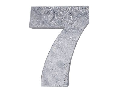 3D render beton sayısı 7 yedi. 3D render illüstrasyon.