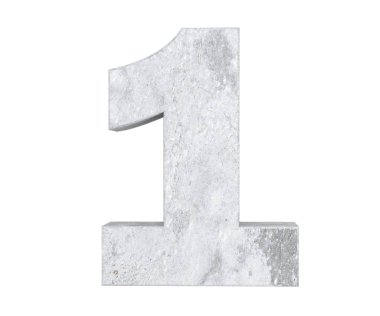 3D render beton 1 numara bir. 3D render illüstrasyon.