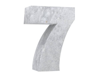 3D render beton sayısı 7 yedi. 3D render illüstrasyon.