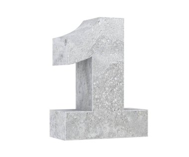3D render beton 1 numara bir. 3D render illüstrasyon.